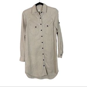 BILLY REID 100% Linen Mini Dress Button Front XS 🚨